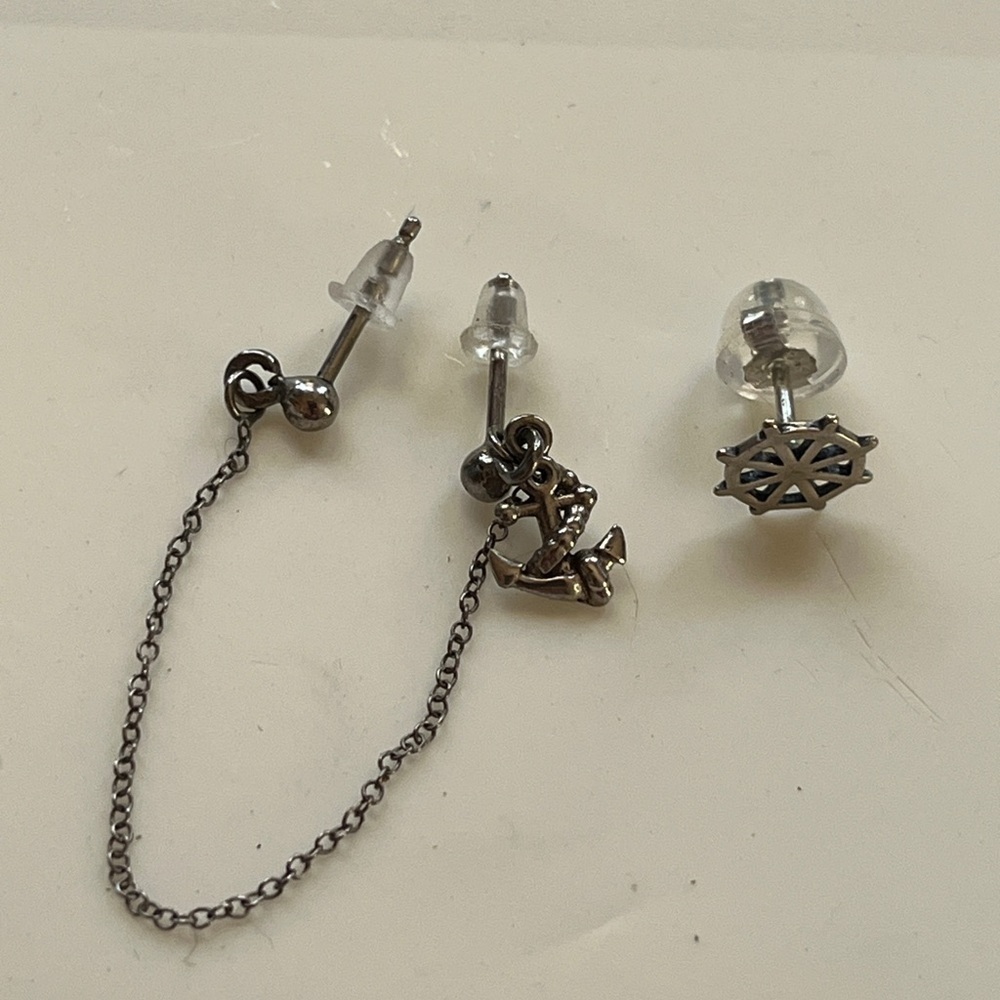 Sterling Silver Nautical Chain Earrings